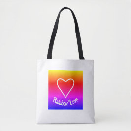 Rainbow Kärlek Tote Bag Colorful Tygkasse
