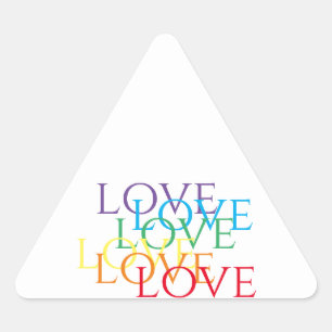 RAINBOW KÄRLEK Triangle Stickers Triangelformat Klistermärke