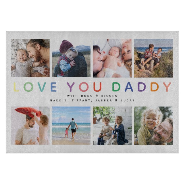 Rainbow 'KÄRLEK you DADDY' Photo Collage Keepsaké (Framsidan)