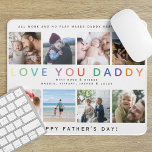 Rainbow 'KÄRLEK you DADDY' Photo Collage Keepsaké Musmatta<br><div class="desc">För in en stänk av färg och kärlek i ditt pappa-liv med den här regnbågen "KÄRLEK DU DADDY" Foto Collage Keepsakes Mouse Pad. Den här musmattan är designad för att visa en hjärtslitande samling av dina favoritminnen och personliga meddelanden och är en tankfull och unik skapelse för att visa hur...</div>