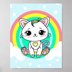 Rainbow kattunge poster