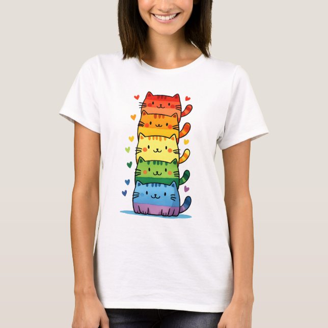 Rainbow Kattunge Pride T Shirt (Framsida)