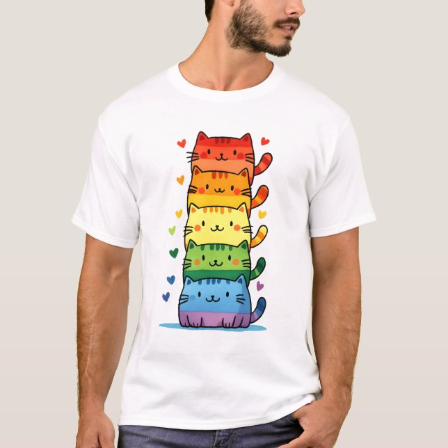 Rainbow Kattunge Pride T Shirt (Framsida)