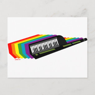 Rainbow Keytar Vykort