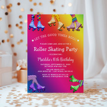 Rainbow Kids Roller Skating Födelsedagsfest