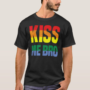 Rainbow Kiss Brother Bro Gay Lgbtq Lgbt Pride Mont T Shirt