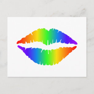 Rainbow Kiss, färglöst Läppar Vykort