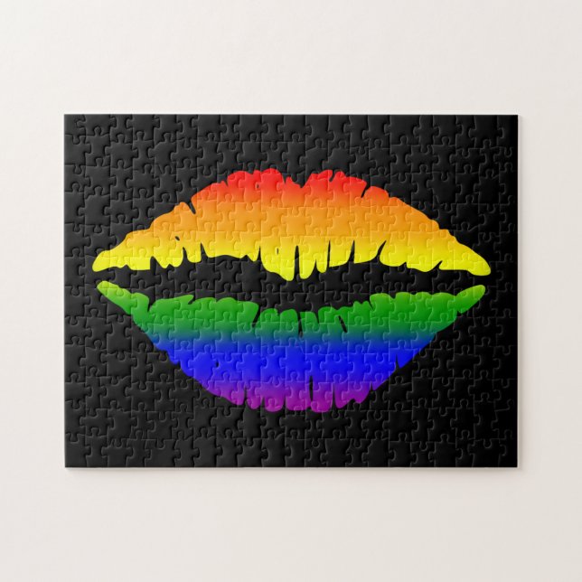 RAINBOW KISS LÄPPAR JIGSAW PUZZLE PUSSEL (Horisontell)