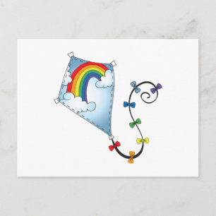 Rainbow Kite Vykort