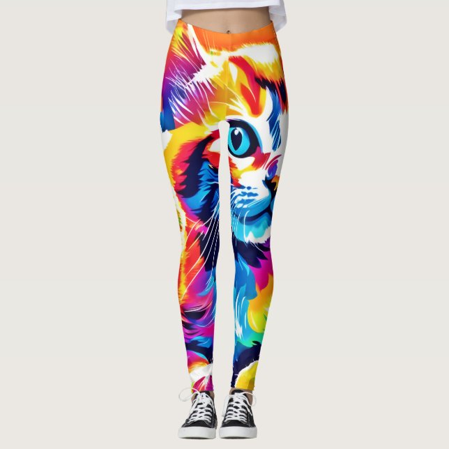 Rainbow Kitten Dreams Leggings (Framsida)