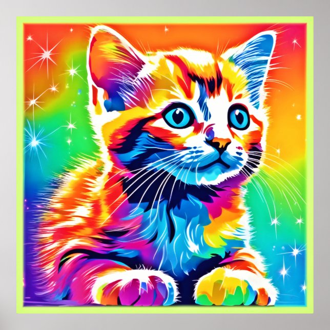 Rainbow Kitten Dreams Poster (Framsidan)