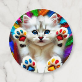 Rainbow Kitten Gåvor Etiketter