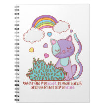 Rainbow Kitten Notebook + Citat