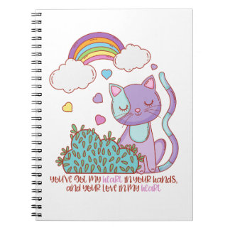 Rainbow Kitten Notebook + Quote Anteckningsbok