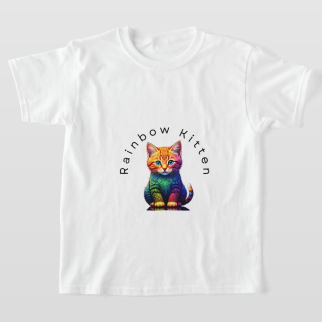 Rainbow Kitten T Shirt (Laydown)