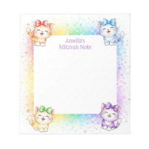 Rainbow Kittens Personlig Mitzvah Notes Anteckning Anteckningsblock