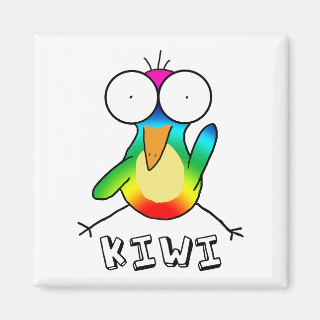 Rainbow Kiwi Magnet (Framsidan)