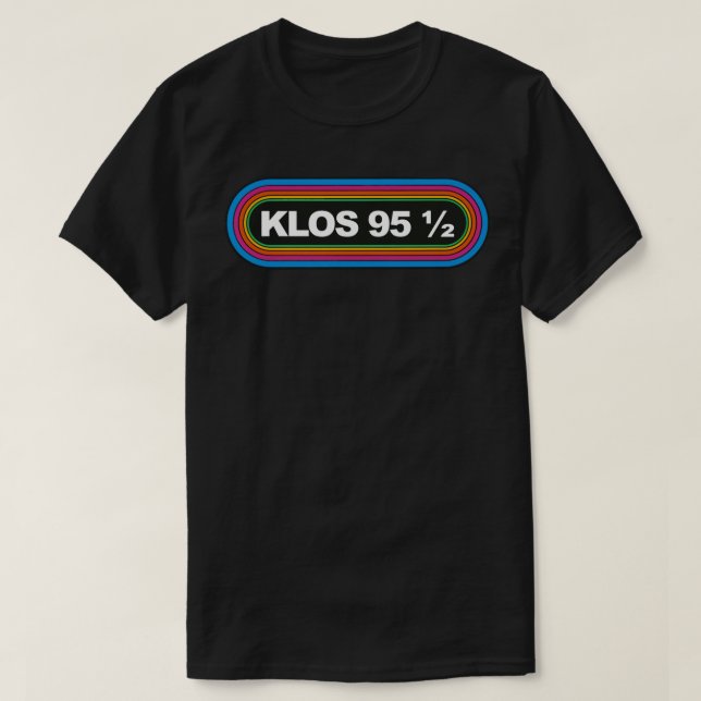 Rainbow KLOS 95 5 Los Angeles 1980s Retro Radio St T Shirt (Design framsida)