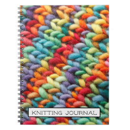 Rainbow Knitting Fabric Anteckningsbok