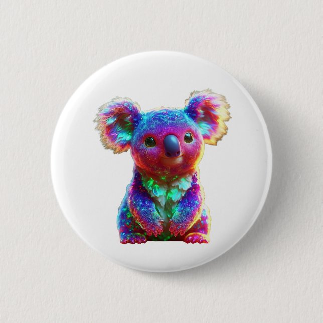 Rainbow Koala Fantasy Art Knapp (Framsida)