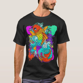 Rainbow Koi Fish Coola Japansk Tattoo Jinli Japan T Shirt