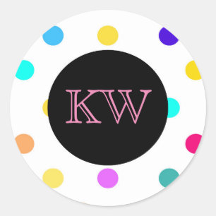 Rainbow konetti polka dots-dekal runt klistermärke