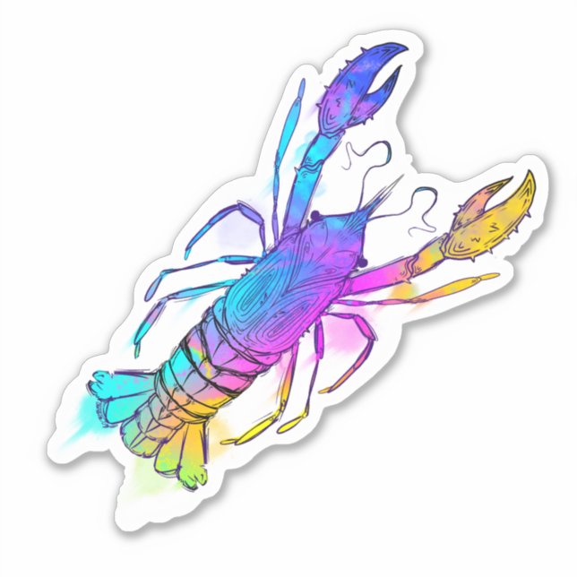 Rainbow Kräftor Sticker Klistermärken (Framsida)