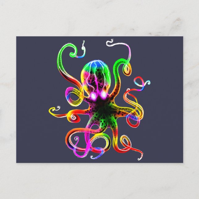 Rainbow Kraken Glow Vykort (Framsida)