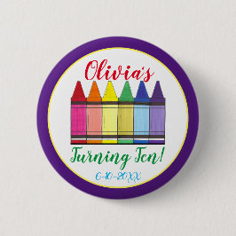 Rainbow Kritor Artist Art Child's Födelsedagsfest Knapp