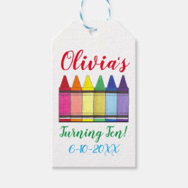 Rainbow Kritor Artist Art Child's Födelsedagsfest Presentetikett