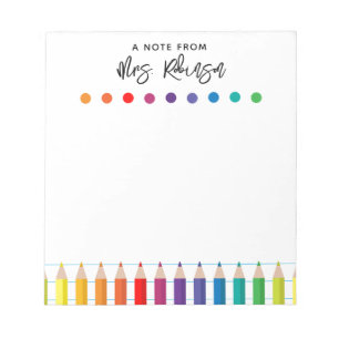 Rainbow Kritor Kindergarten Teacher Anteckningsblock