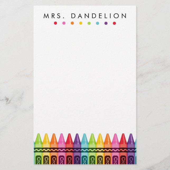 Rainbow Kritor | Kindergarten Teacher Brevpapper (Framsida)