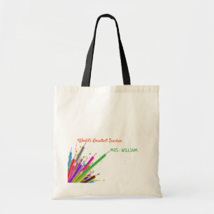 Rainbow Kritor Kindergarten Teacher Gift Tote Bag Tygkasse