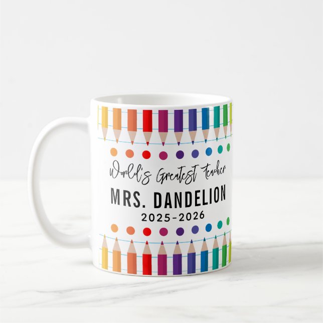 Rainbow Kritor Kindergarten Teacher Kaffemugg (Vänster)