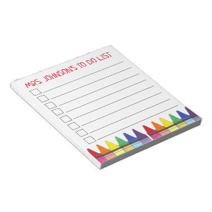 Rainbow Kritor Personlig Teacher att göra lista Anteckningsblock