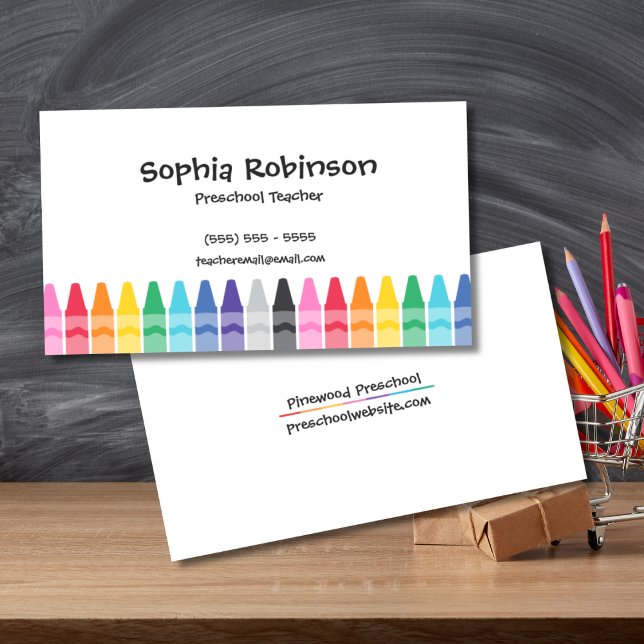Rainbow Kritor Preschool Elementary Teacher Visitkort (Teacher Business Cards)