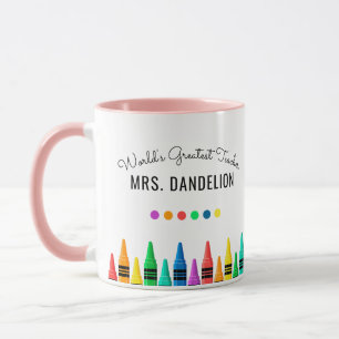 Rainbow Kritor Världsmästare Teacher Coffee Mugg