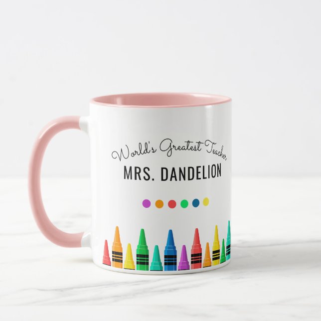 Rainbow Kritor Världsmästare Teacher Coffee Mugg (Vänster)