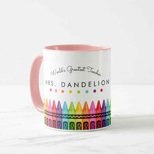 Rainbow Kritor Worlds Greatest Teacher Coffee Mugg (Framsida vänster)