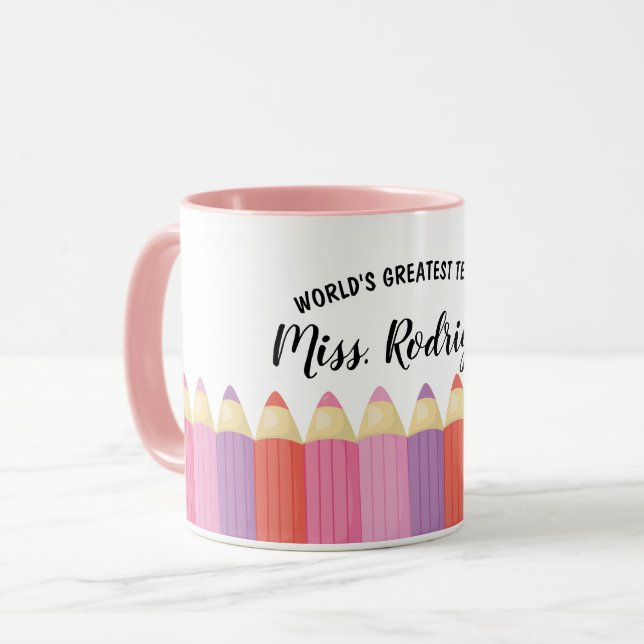 Rainbow Kritor Worlds Greatest Teacher Coffee Mugg (Framsida vänster)
