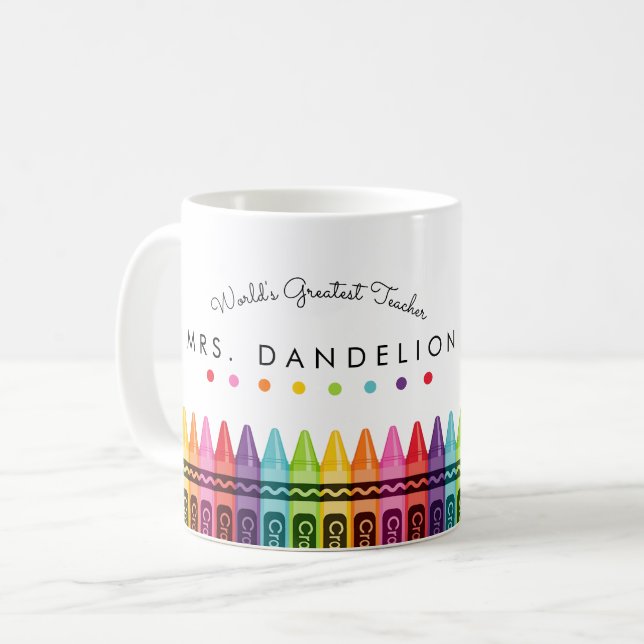 Rainbow Kritor Worlds Greatest Teacher Coffee Mugg (Framsida vänster)