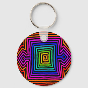 Rainbow Kuna Indian Mola Nyckelring