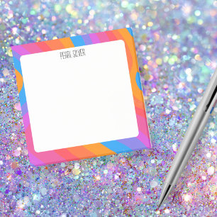 Rainbow Kurvor ANPASSNINGSBAR Chic  Monogram Perso Post-it Block