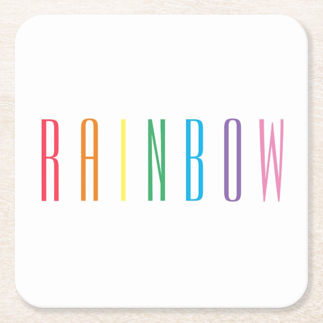 RAINBOW-kvadratisk Papper Underlägg Kvadrat (Framsidan)