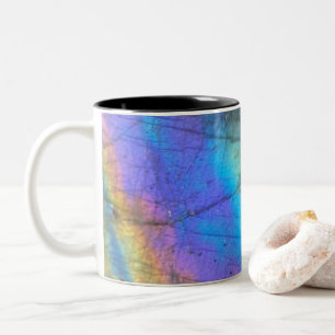 Rainbow Labradorite Crystal Skriv ut Två-Tonad Mugg