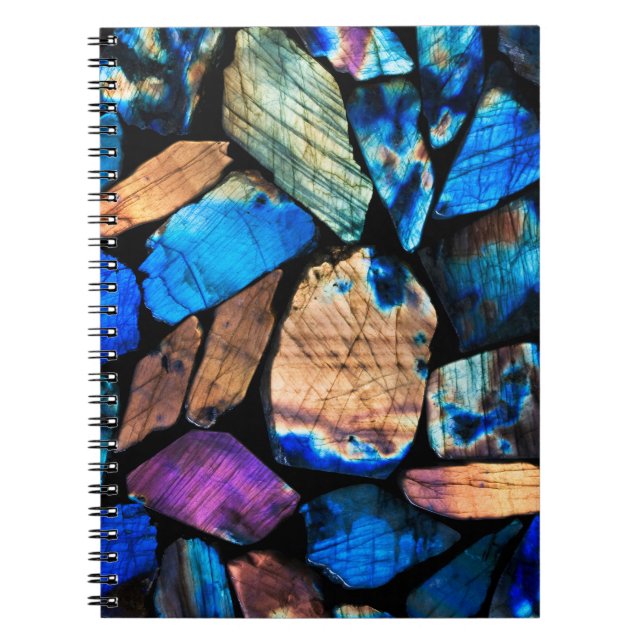 Rainbow Labradorite Crystals Gem Notebook Journal Anteckningsbok (Framsidan)