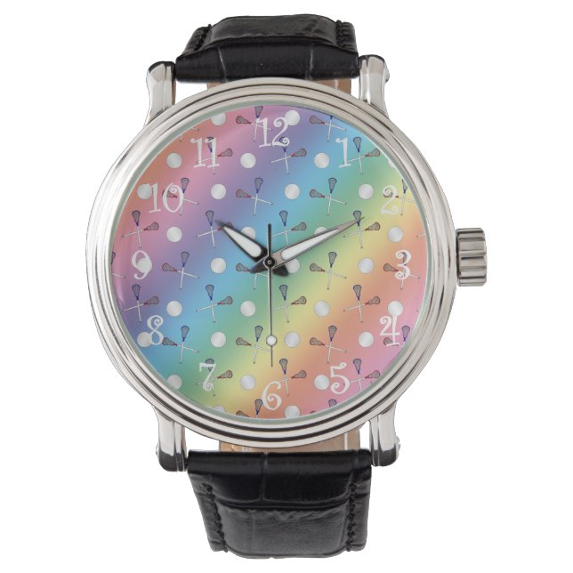 Rainbow lacrosse mönster armbandsur (Framsida)