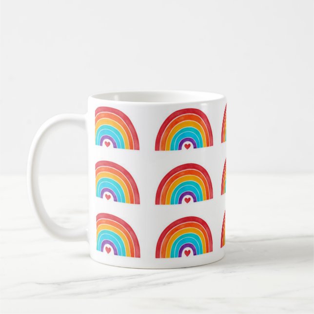 Rainbow - lägg till ditt namn kaffemugg (Vänster)