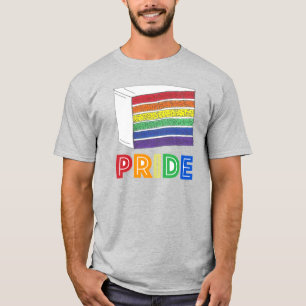 Rainbow Lagrar Cake Slice Heart HGBT Gay pride Kär Tee Shirt