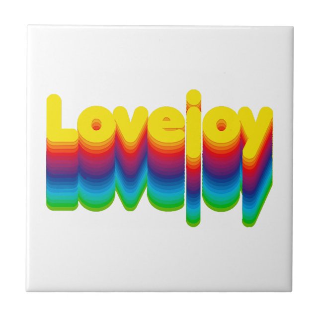 Rainbow Lagrar Lovejoy Namn-etikett Kakelplatta (Framsidan)